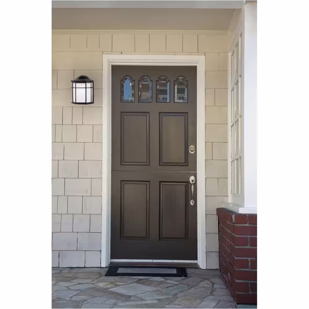 Westinghouse 1-Light Textured Black on Cast Aluminum Exterior Wall Lantern Sconce with White Acrylic Lens