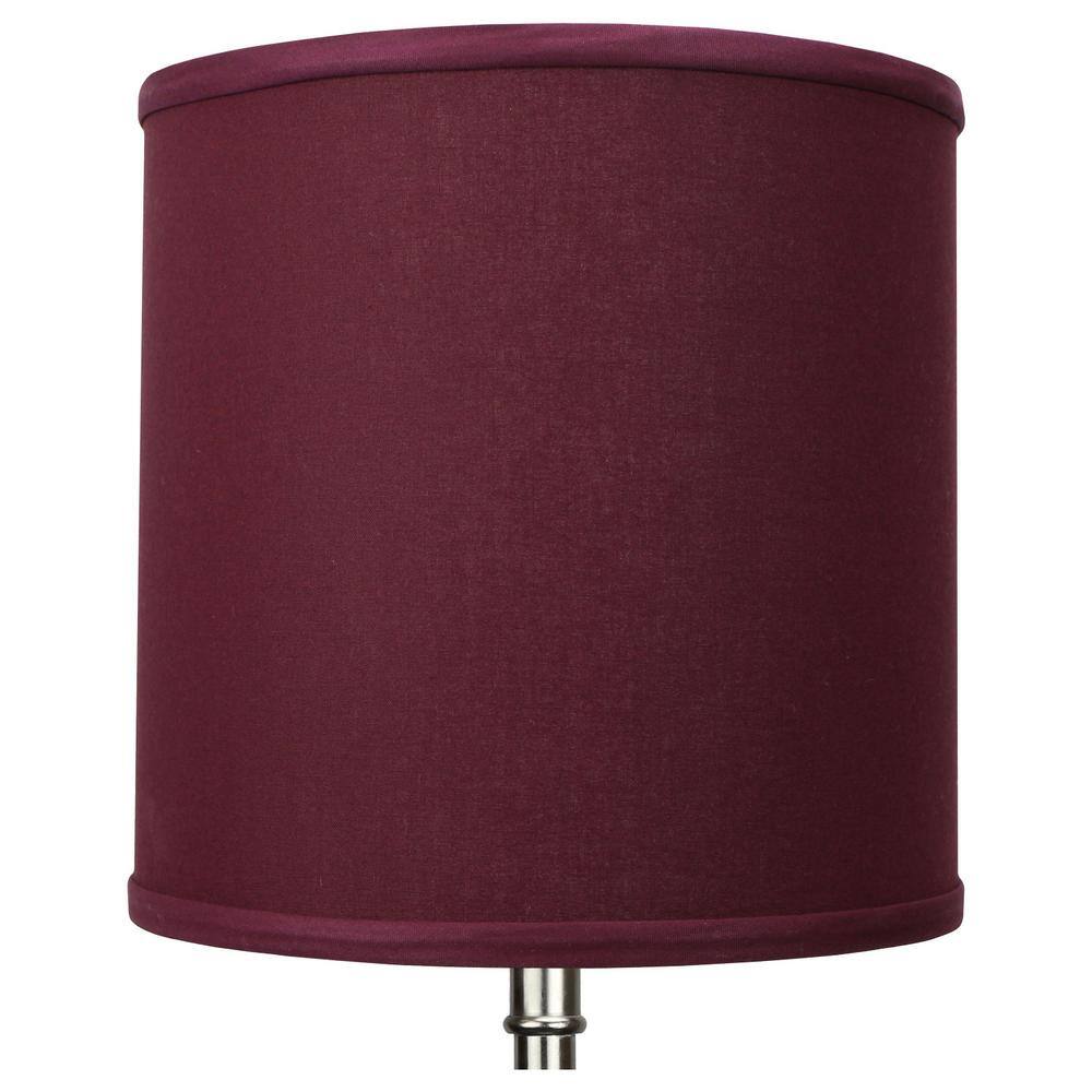 FenchelShades.com 10 in. Top Diameter x 10 in. H x 10 in. Bottom Diameter Linen Burgundy Drum Lamp Shade