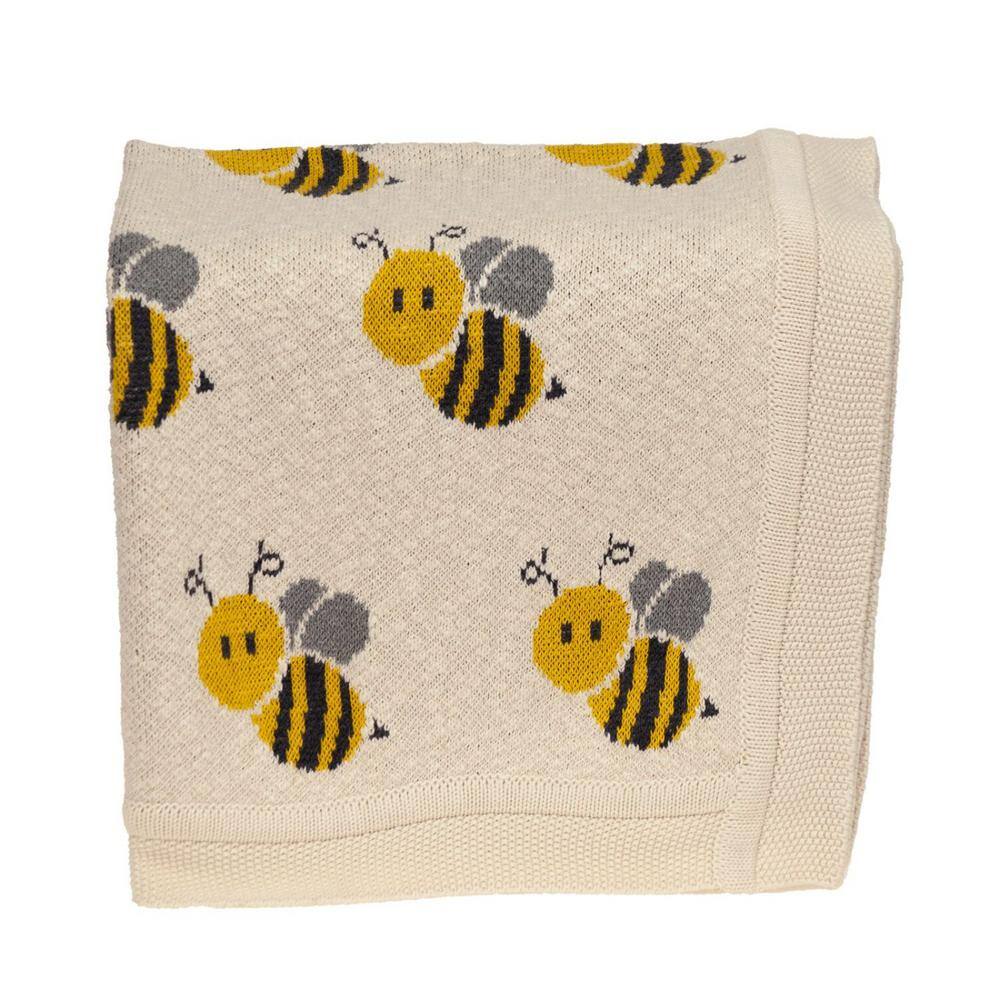 HomeRoots Jordan Ivory Animal Cotton Baby Blanket