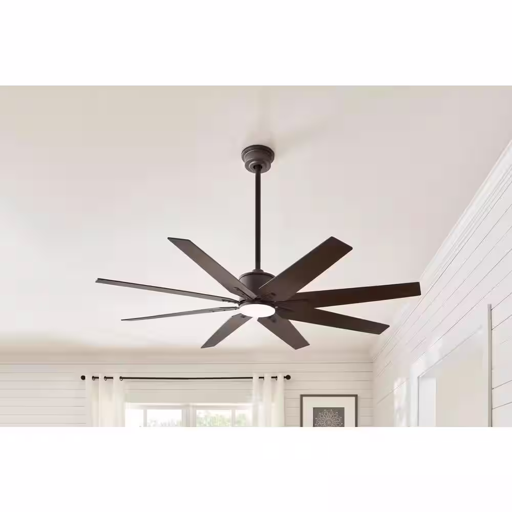 Home Decorators Collection Milbourne 60 in. Integrated LED Indoor Espresso Bronze Ceiling Fan with Light and Remote Control
