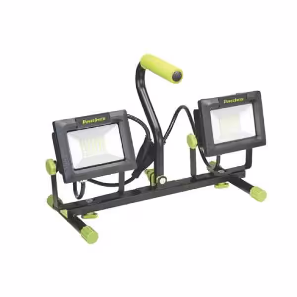 PowerSmith 8,000 Lumen Dual-Head LED Work Light with 52 in. Adjustable Metal Twist Lock Tripod Stand and 9 ft. Power Cord