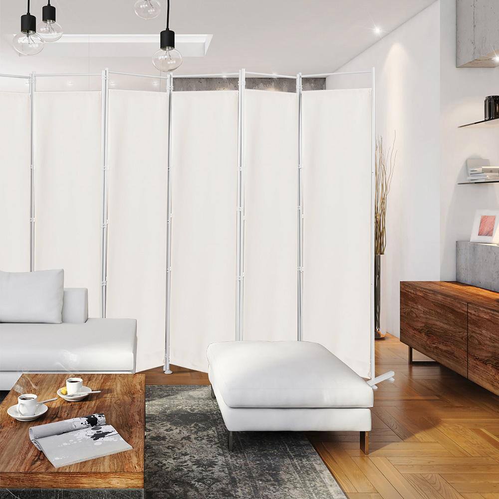 Costway 6 ft. White 6-Panel Room Divider