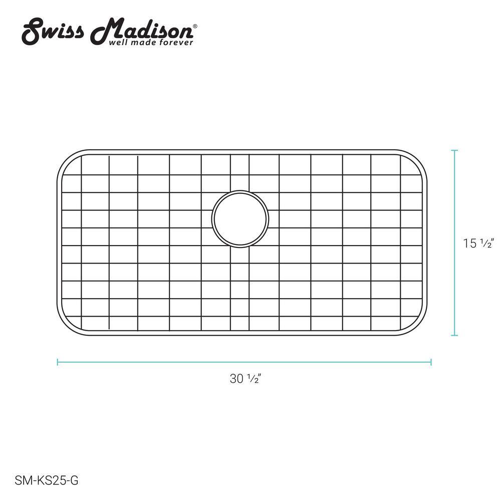 Swiss Madison 33 in. Kitchen Sink Grid in Stainless Steel Rack