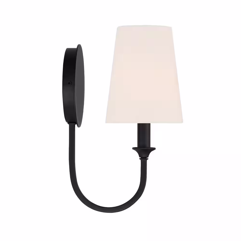 Crystorama Payton 1-Light Black Forged Wall Sconce