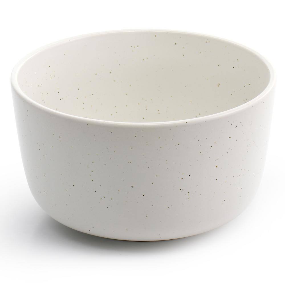 None Landon 24 fl. oz. 5.5 in. Sea Salt White Stoneware Round Bowl (Set of 6)