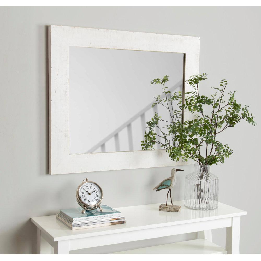 Kate and Laurel Medium Rectangle White Classic Mirror (36 in. H x 30 in. W)
