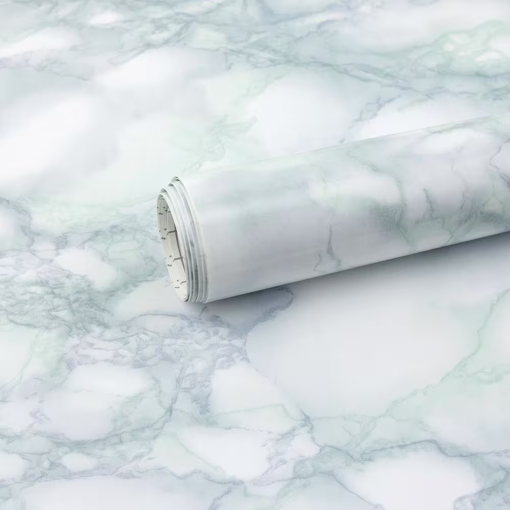 Fablon 157.48 in. x 17.71 in. Carrara Blue Light Adhesive Film (Set of 2)