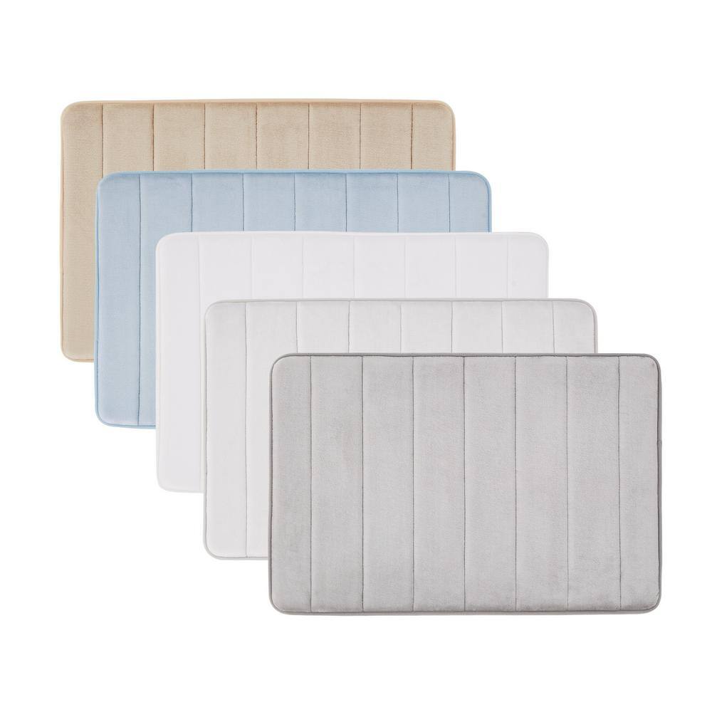 Truly Soft Memory Foam Grey 30 in. x 20 in. Polyester 2-Piece Bath Mat Set