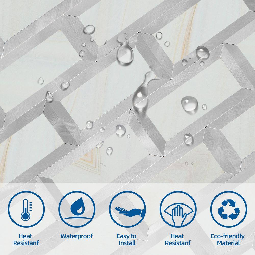 None Rainbow Short Grain Brushed Copper 10.24 in. x 10.24 in. Metal Peel and Stick Tile (3.65 sq. ft./pack)