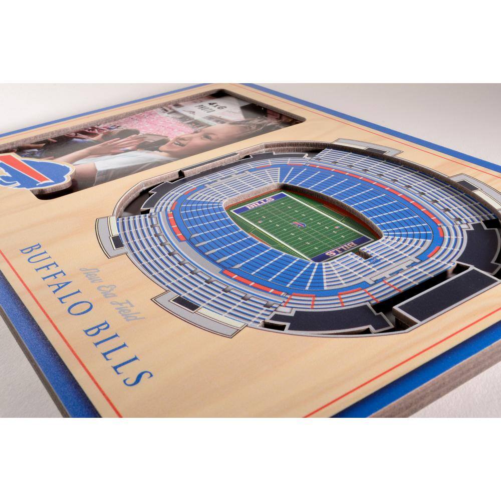 YouTheFan NFL Buffalo Bills Team Colored 3D StadiumView with 4 in. x 6 in. Picture Frame