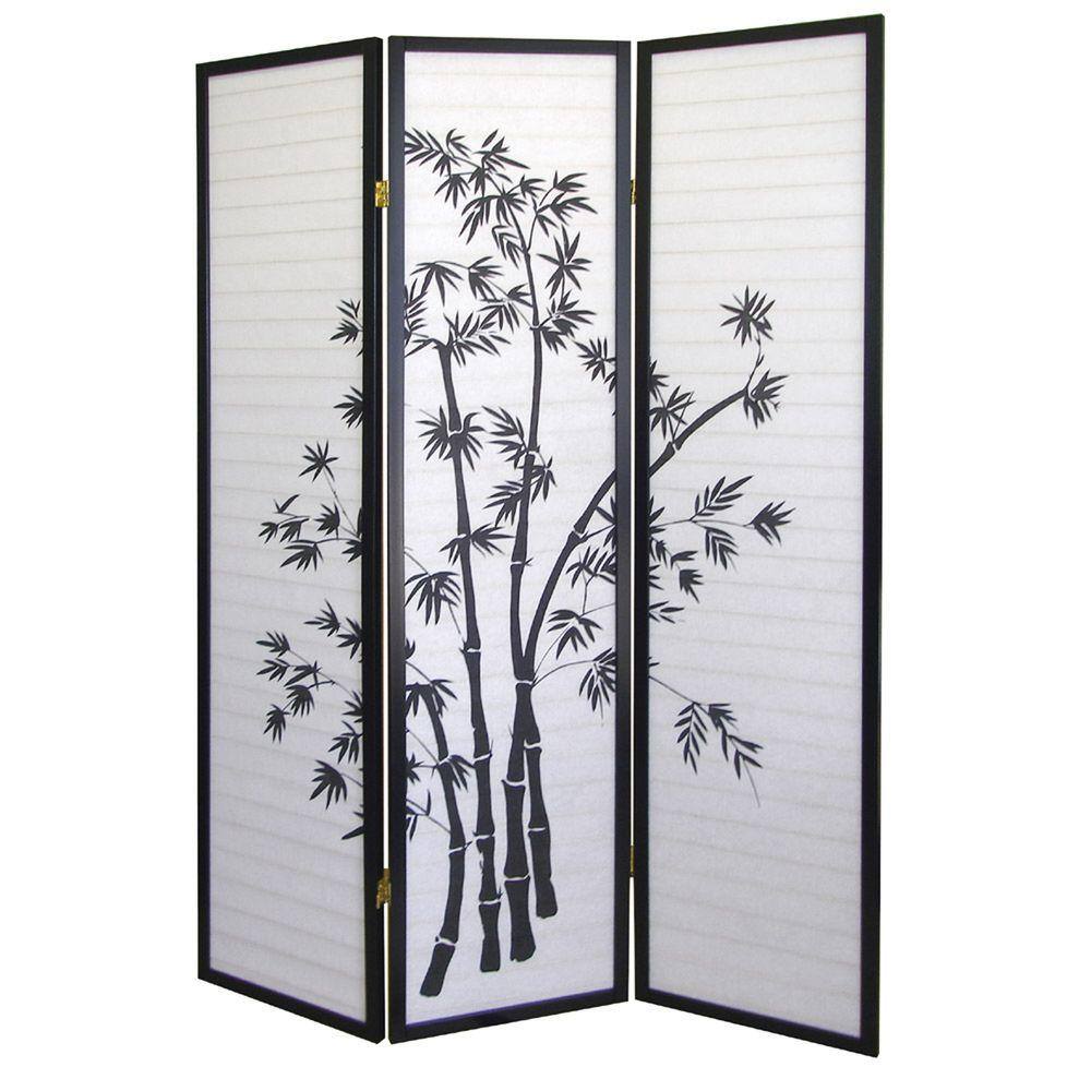 ORE International Bamboo 3-Panel Room Divider