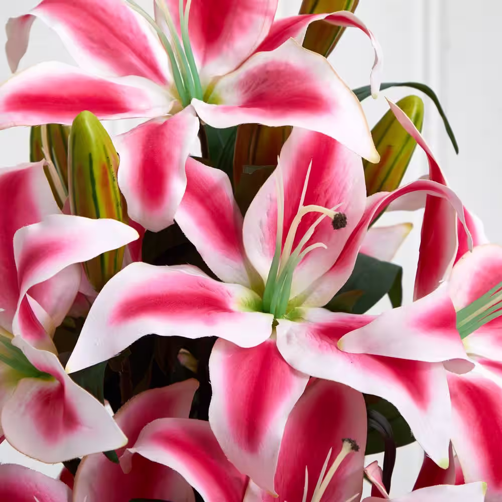 Nearly Natural Artificial Rubrum Lily with Decorative Vase