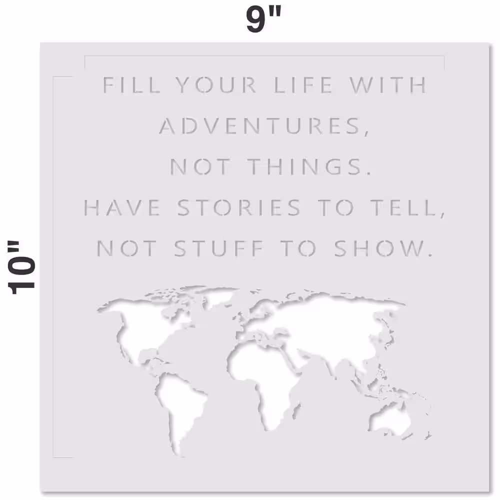 Designer Stencils Adventure Quote and Map Stencil and Free Bonus Stencil
