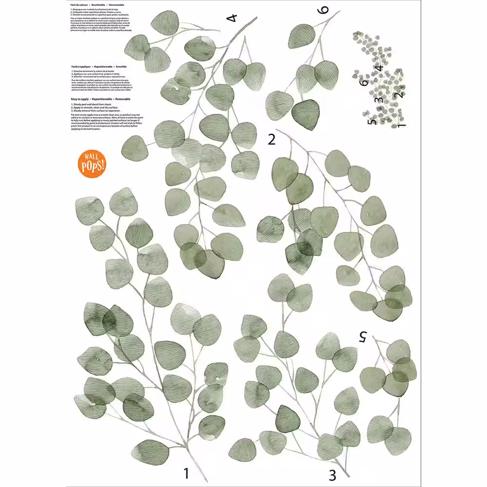 WallPops Green Nature Eucalyptus Wall Decal