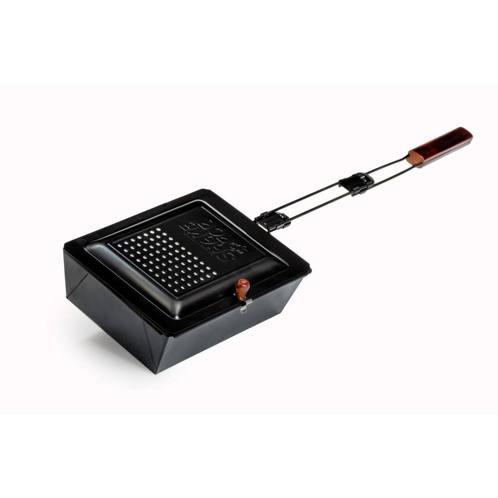 Traditional Shake & Pop 1-Piece Black Outdoor Popcorn Popper