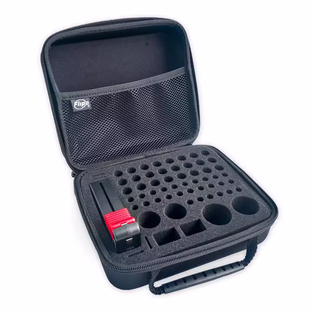 None 8 in. x 6.5 in. x 3.5 in. Black Fabric Battery Storage Case