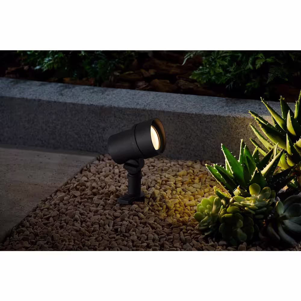 Home Decorators Collection Rodham 40-Watt Equivalent Low Voltage Black Hardwired Integrated LED Outdoor Landscape Flood Light With Adjustable Head