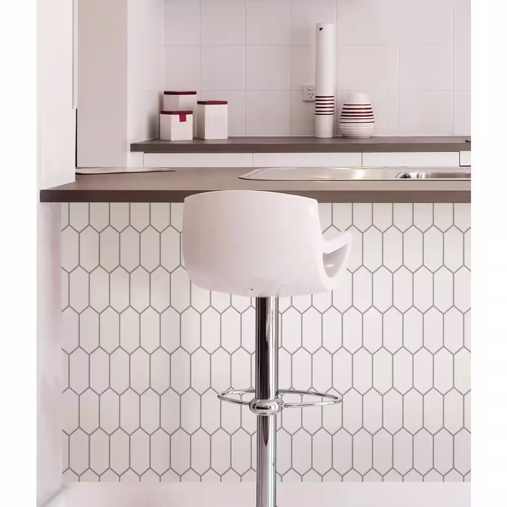 WallPOPs White Rhombus Wall Applique Peel and Stick Backsplash Tiles