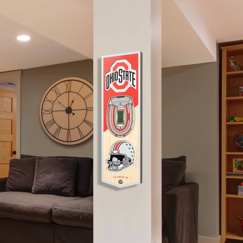YouTheFan NCAA Ohio State Buckeyes 6 in. x 19 in. 3D Stadium Banner-Ohio Stadium
