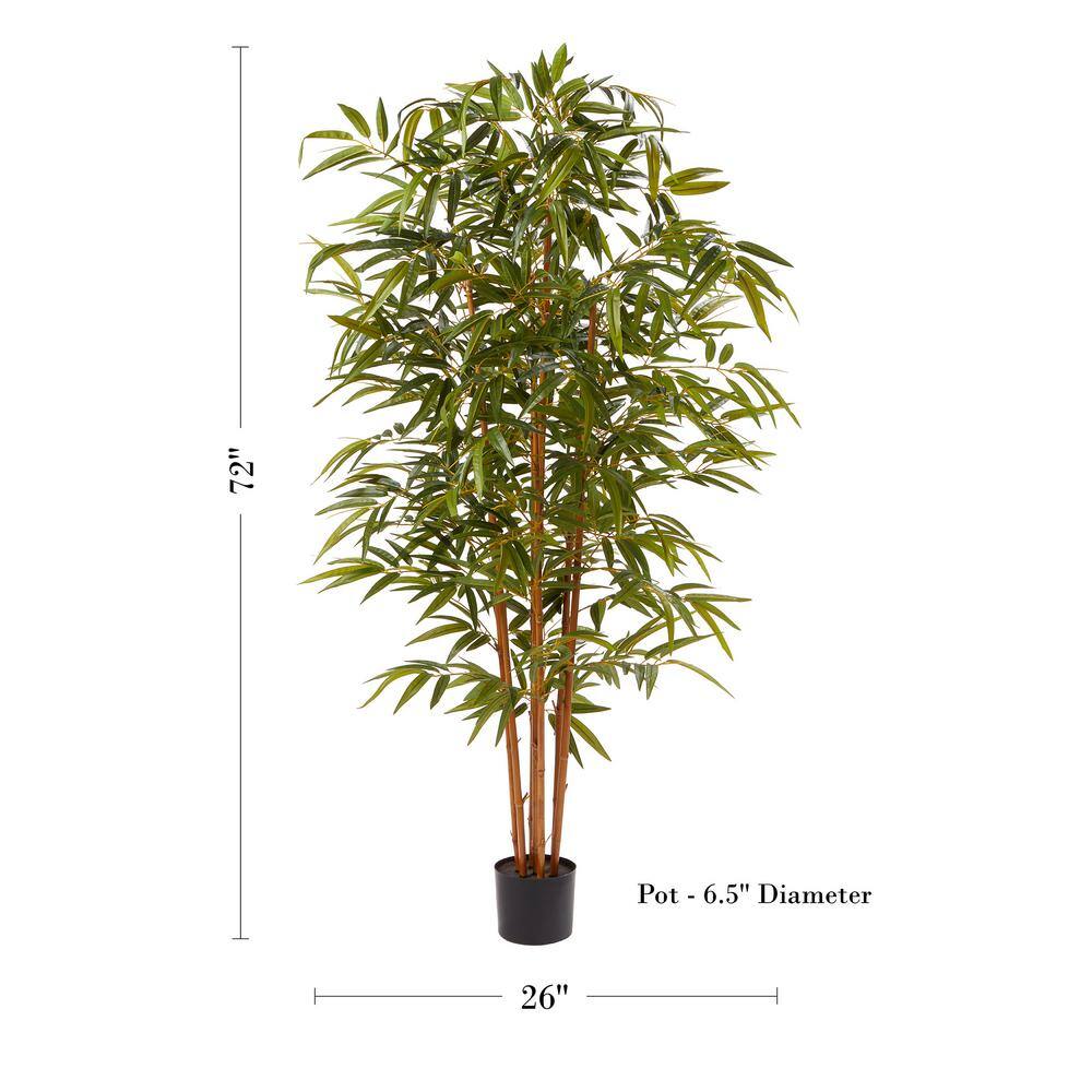 Pure Garden 72 in. Artificial Bamboo Plant with Pot