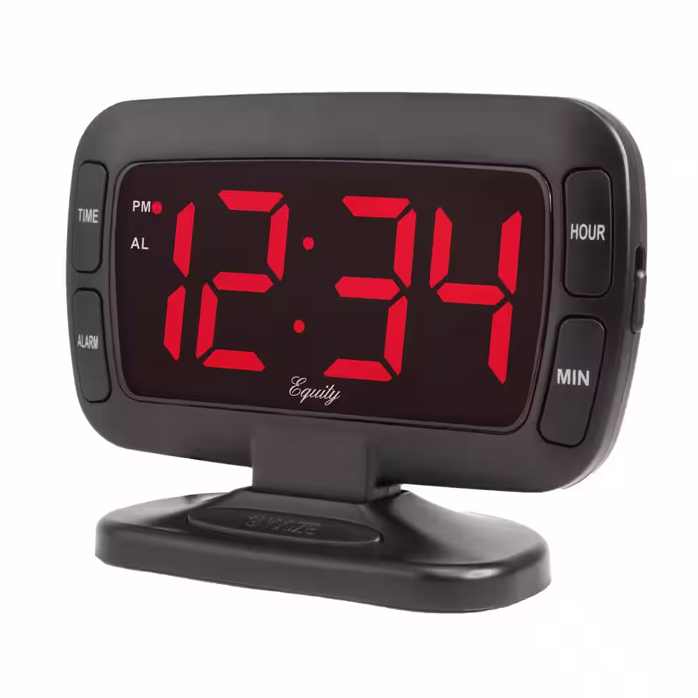 Equity by La Crosse Large 1.8 In. Tilt LED Alarm Clock