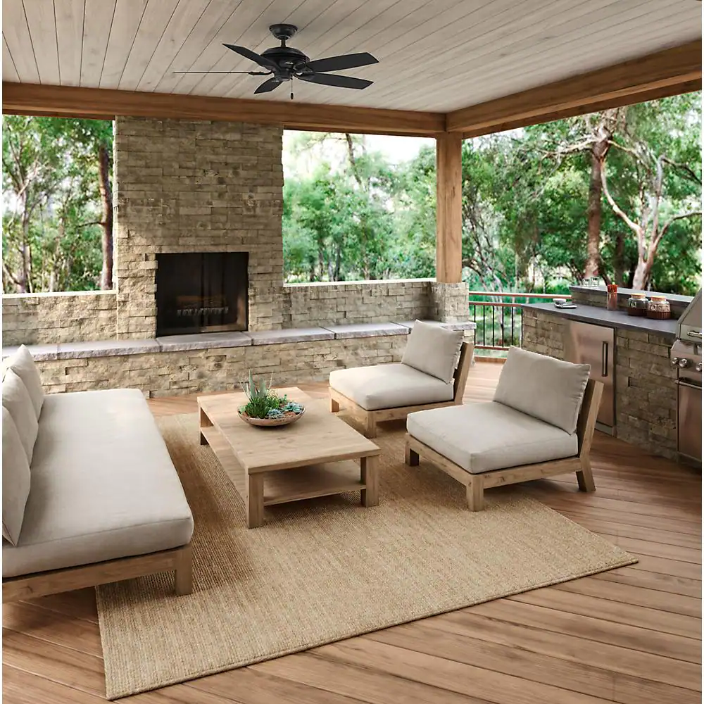 Hunter Rainsford 52 in. Outdoor Matte Black Ceiling Fan