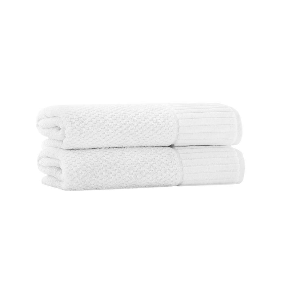 Enchante Home Timaru 8 pcs White Turkish Cotton Wash Towels
