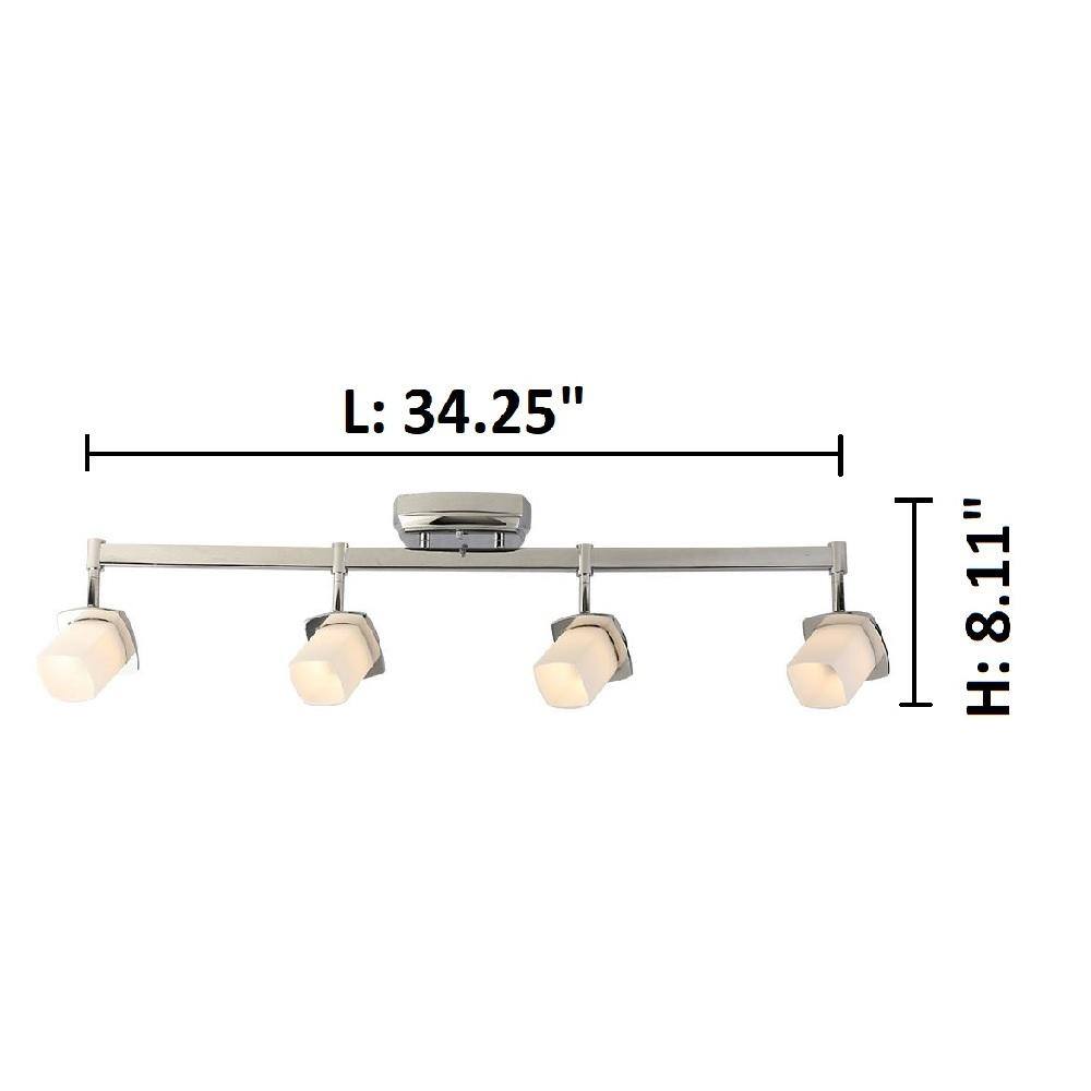 Eglo Hogan Ridge 2.9 ft. 4-Light Chrome Integrated LED Fixed Track Lighting Kit
