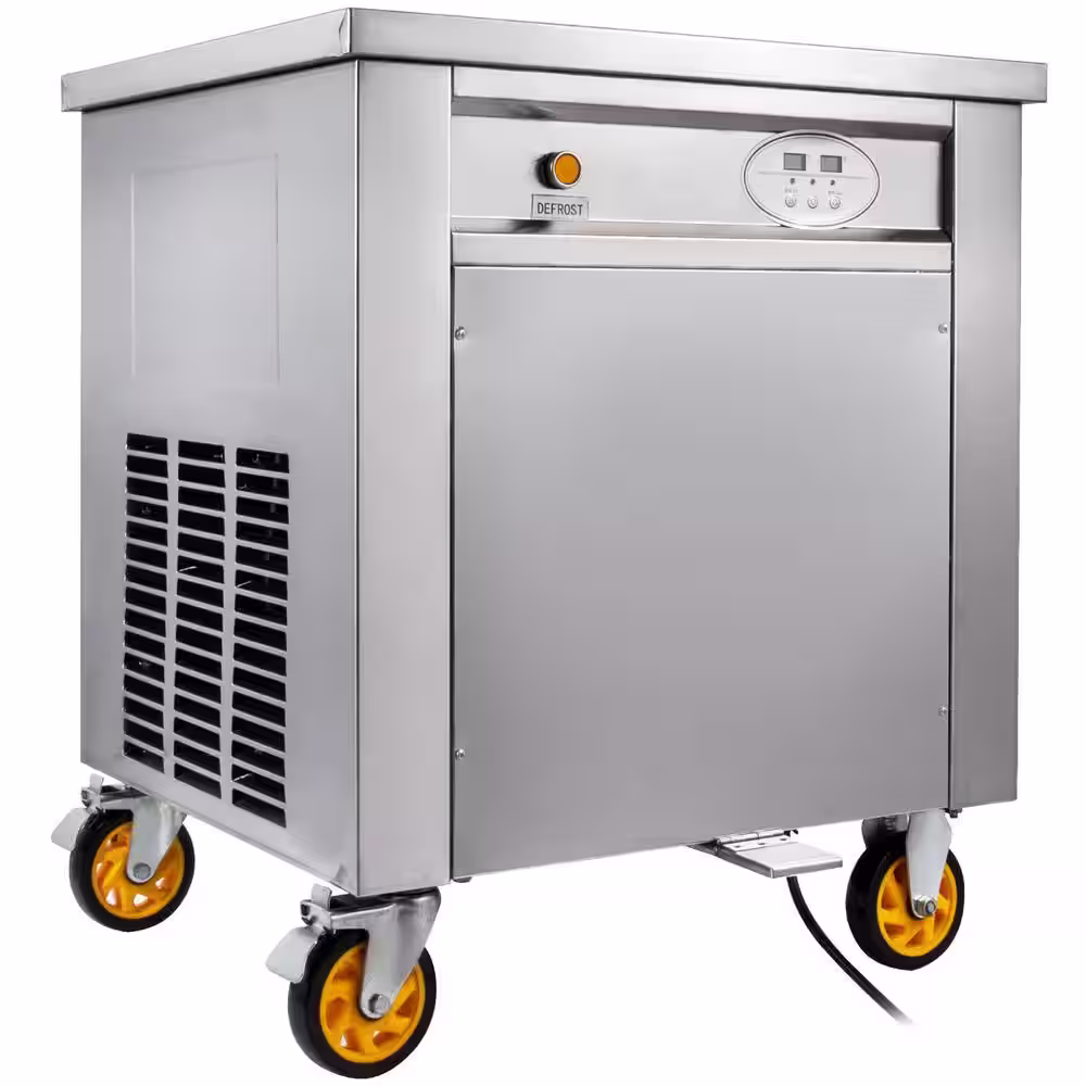 VEVOR Ice Cream Machine 1350 Watt 19.7 in. Square Flat Plate Commercial Electric Fry Ice Cream Roll Maker for Restaurants
