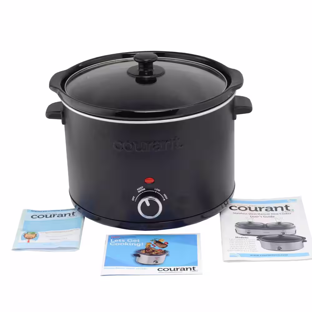 Courant 2.5 qt. Slow Cooker with Keep Warm Settings and Removable Port- Black Matte