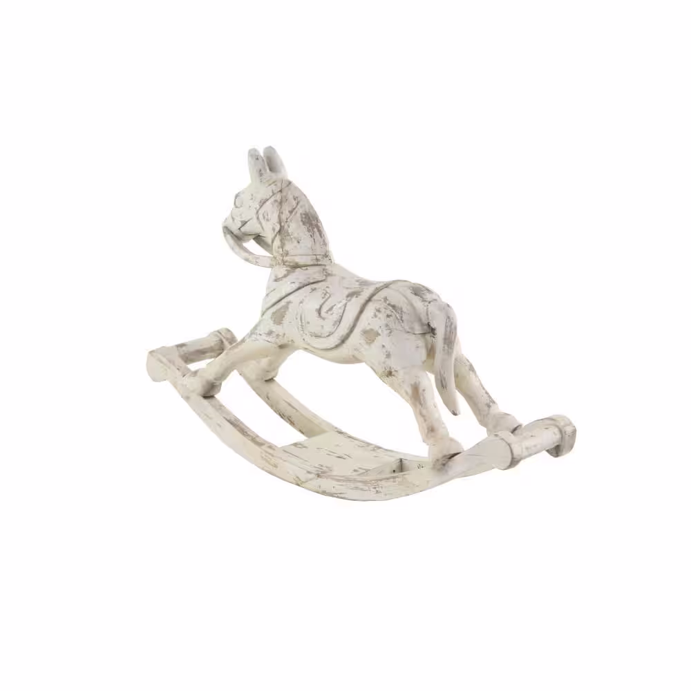 Litton Lane White Mango Wood Horse Sculpture