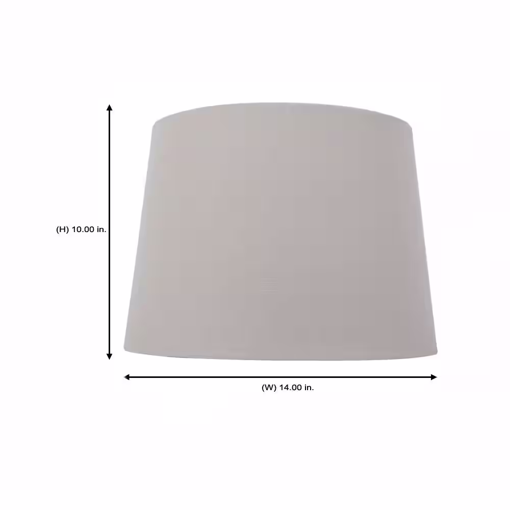 Hampton Bay Mix and Match 14 in. Dia x 10 in. H Gray Round Table Lamp Shade