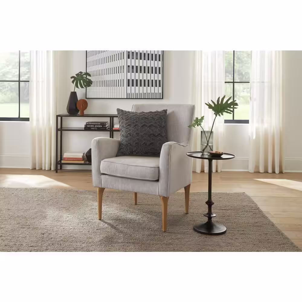 Home Decorators Collection Black Modern Chevron Stitched 18 in. x 18 in. Square Decorative Throw Pillow