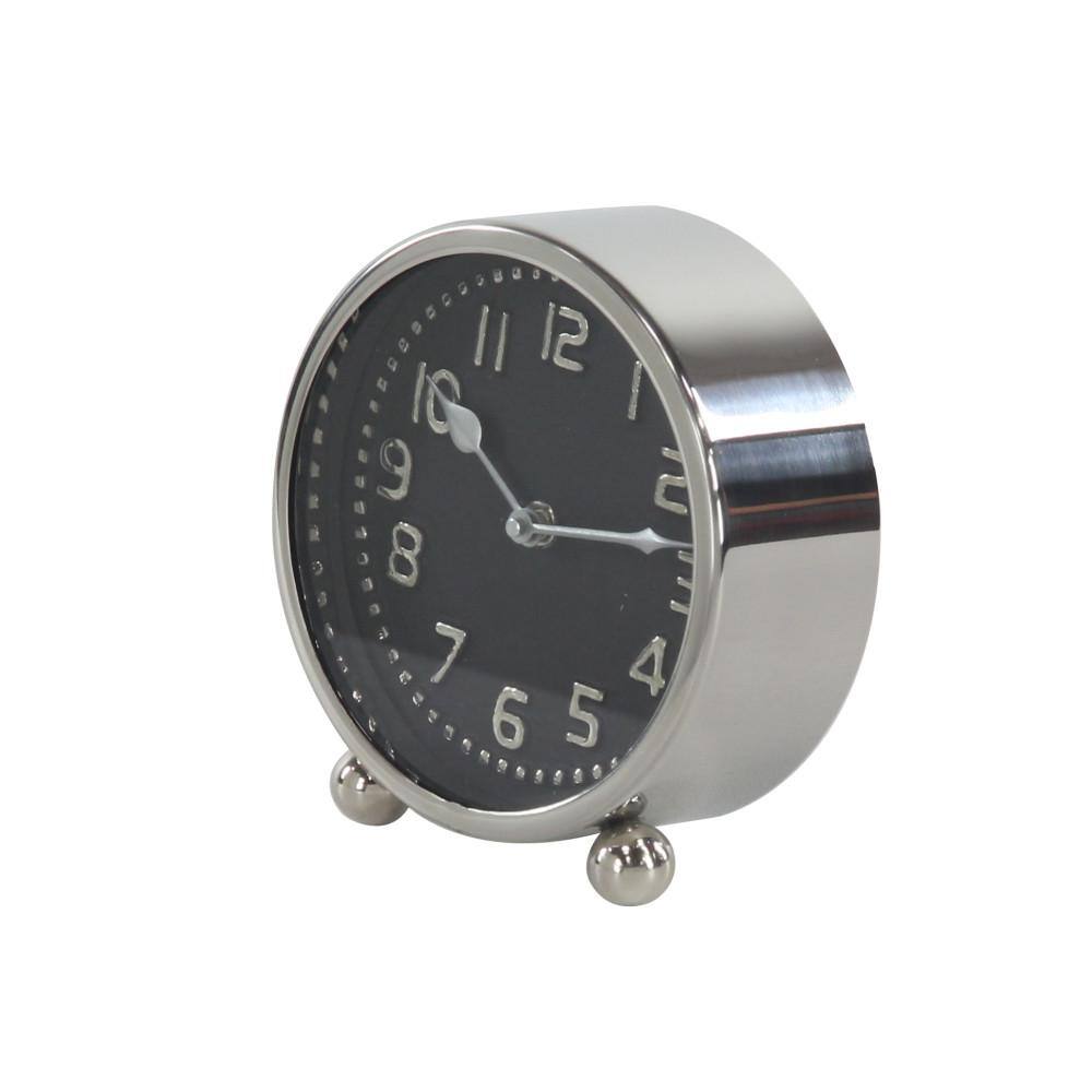 Litton Lane Multi Colored Stainless Steel Glam Analog Tabletop Clock (Set of 2)