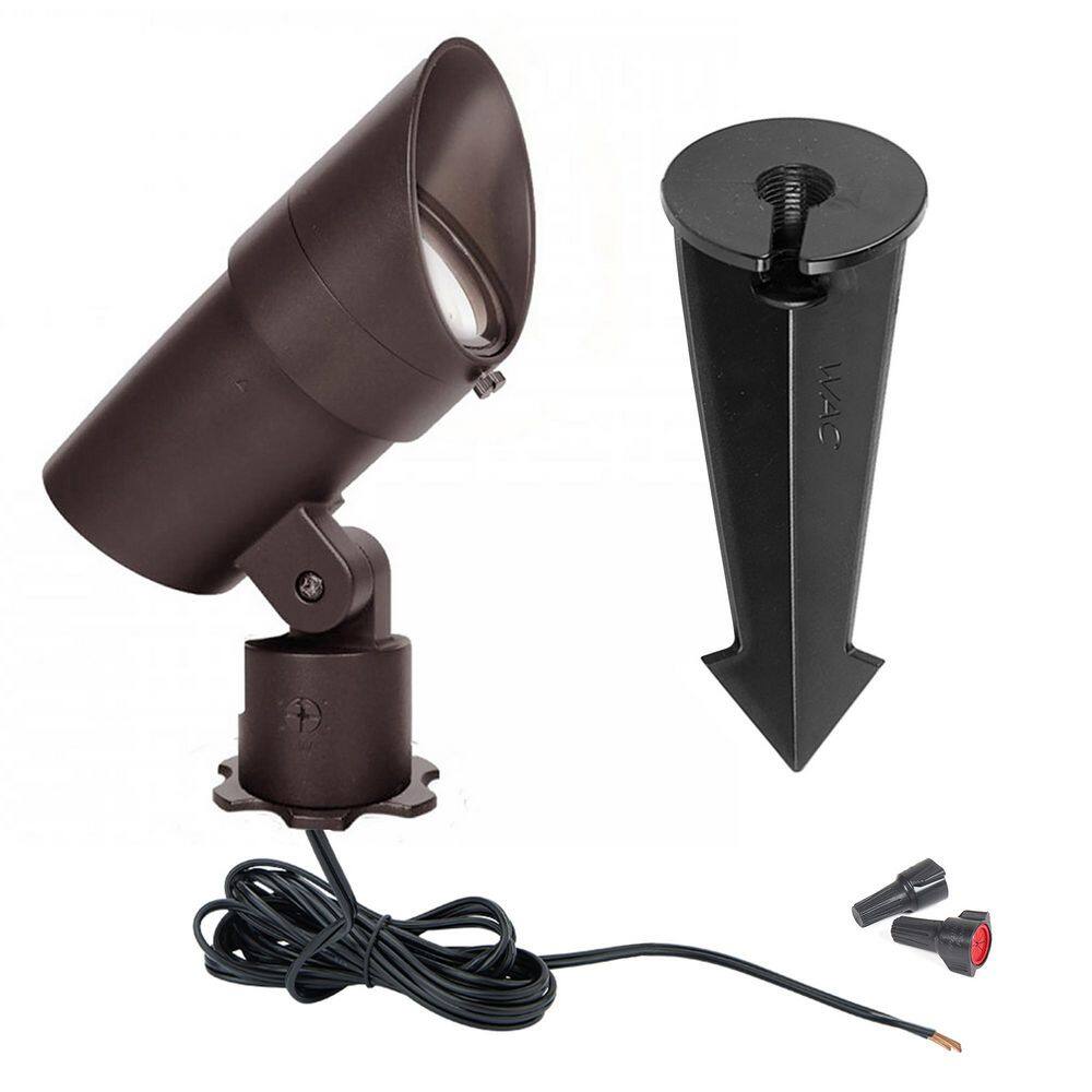 None Grand Accent 2300 Lumens Solid Brass Coated in Bronze Low Voltage LED Spotlight with IP66 Rated and 3000K LED