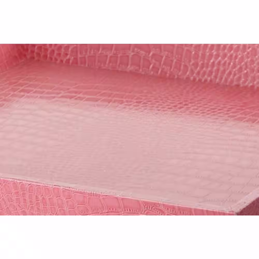 A & B Home Urban Vogue Faux Leather Pink Tray