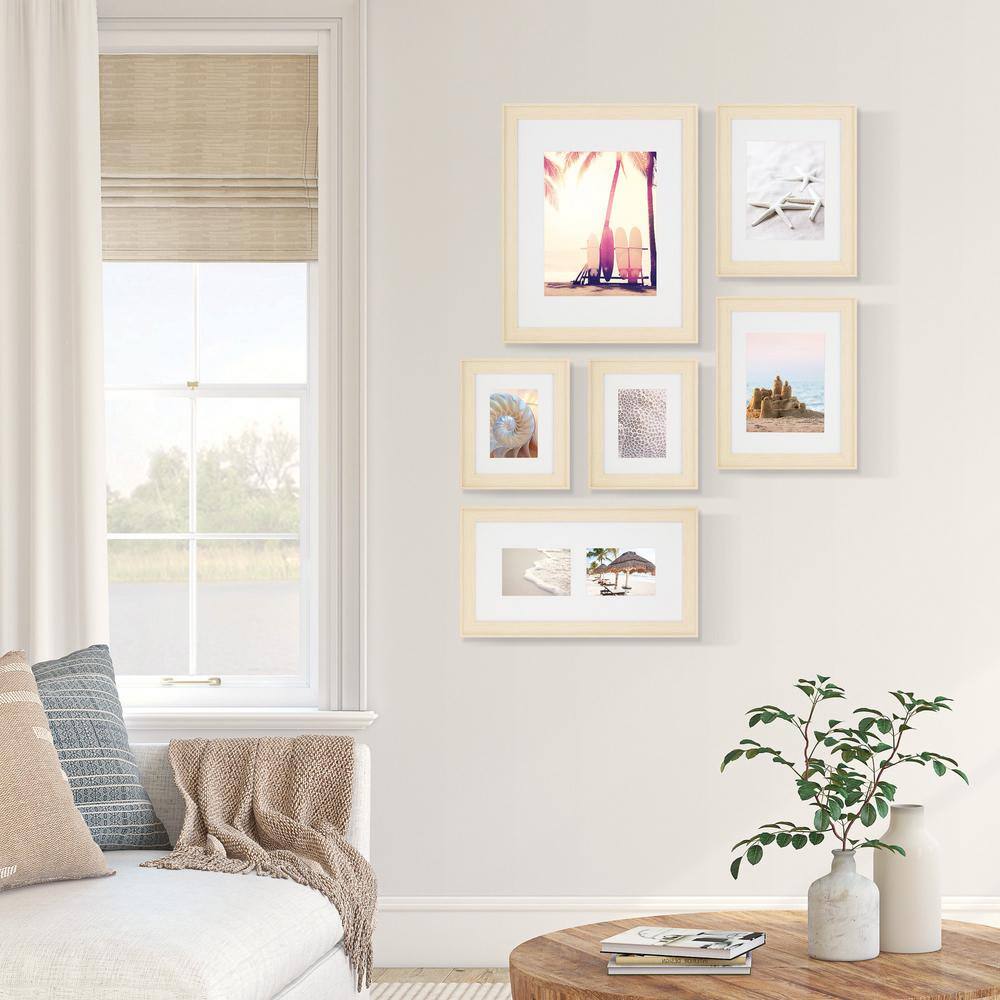None 8 in. x 10 in. Beige Picture Frame (Set of 6)