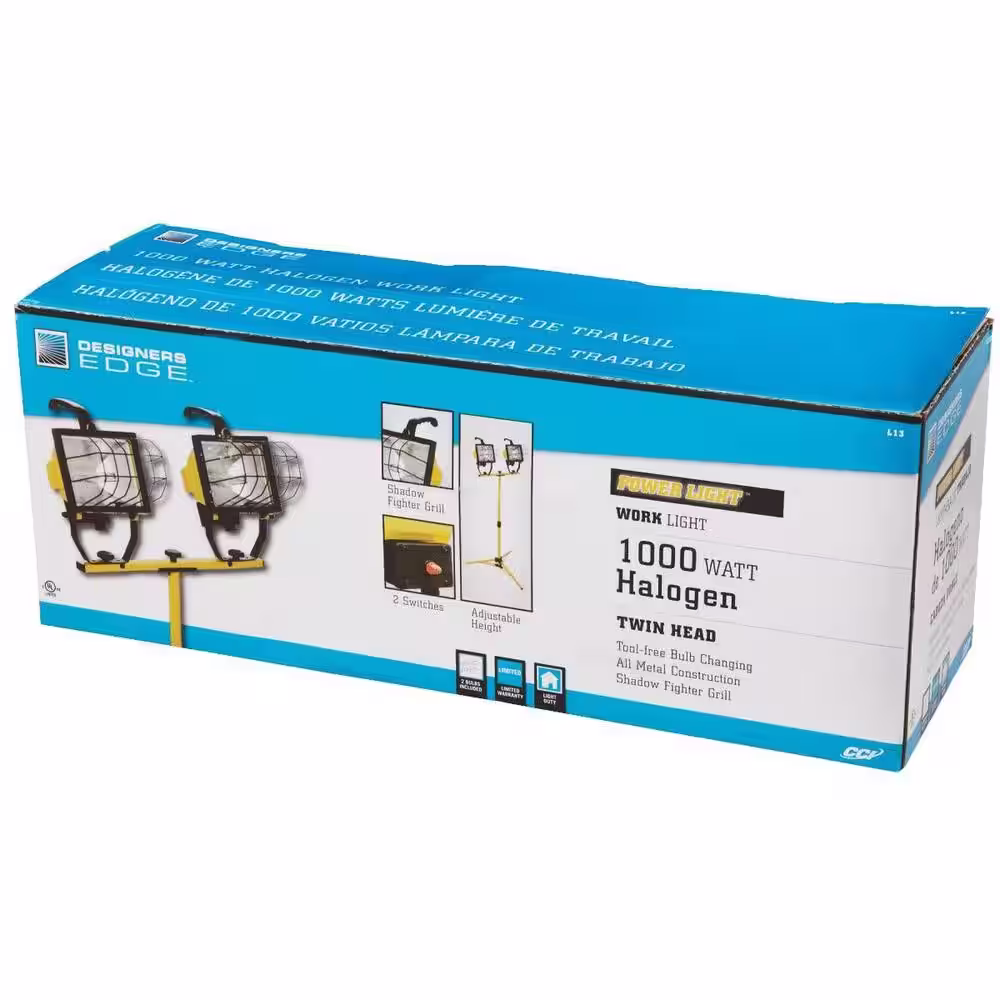 Woods 1000-Watt Halogen Telescoping Twin Head Tripod Work Light