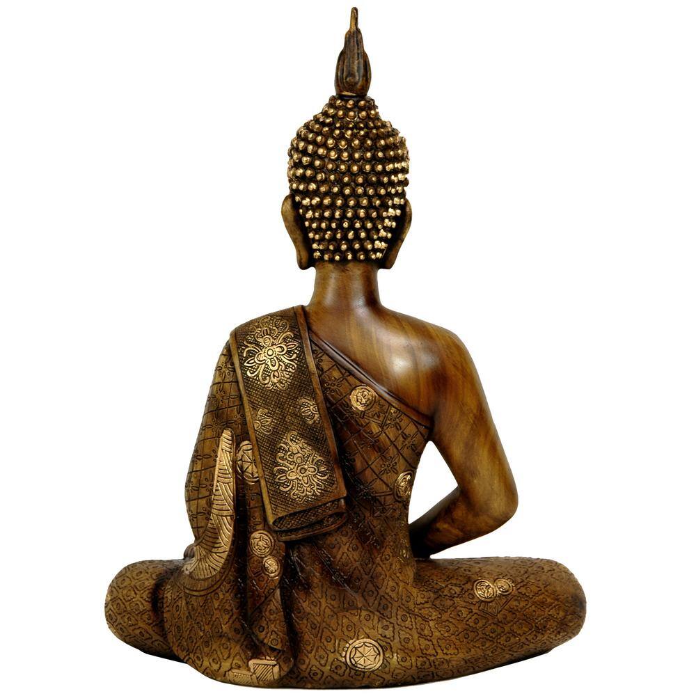 Oriental Furniture 11 in. Thai Sitting Buddha Decorative Statue