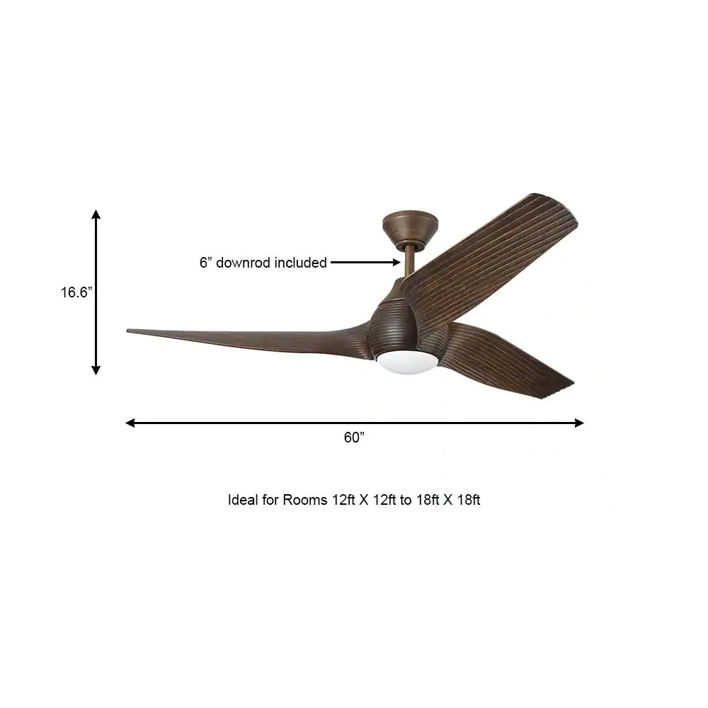 Home Decorators Collection Kayden DC 60 in. White Color Changing Integrated LED Indoor/Outdoor Dark Oak Ceiling Fan with Light Kit and Remote