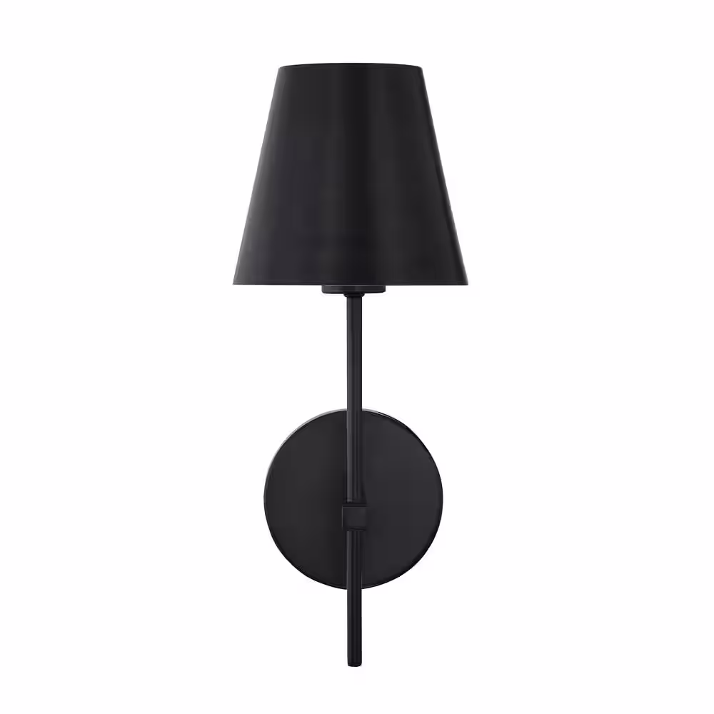 Crystorama Xavier 1-Light Matte Black Wall Mount