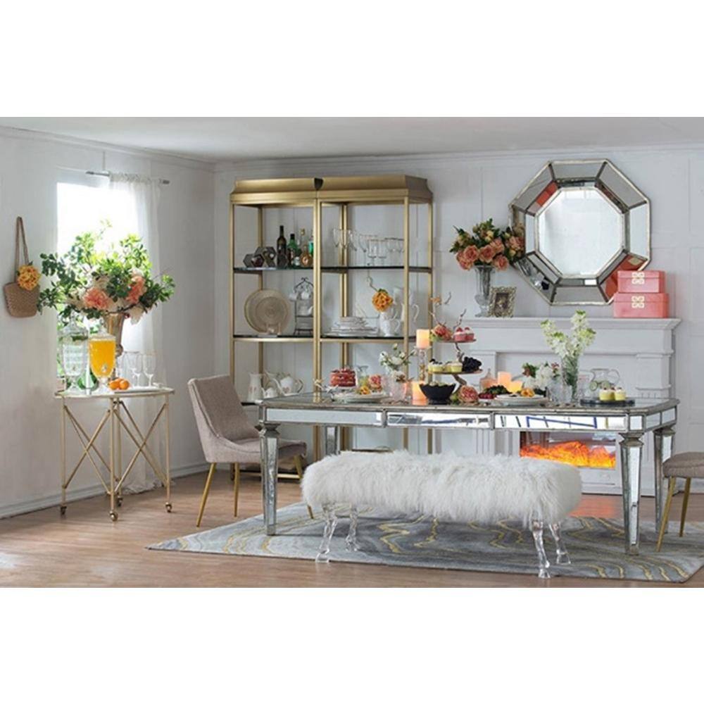 A & B Home Alvada Decorative Marble Gold, Silver Tray