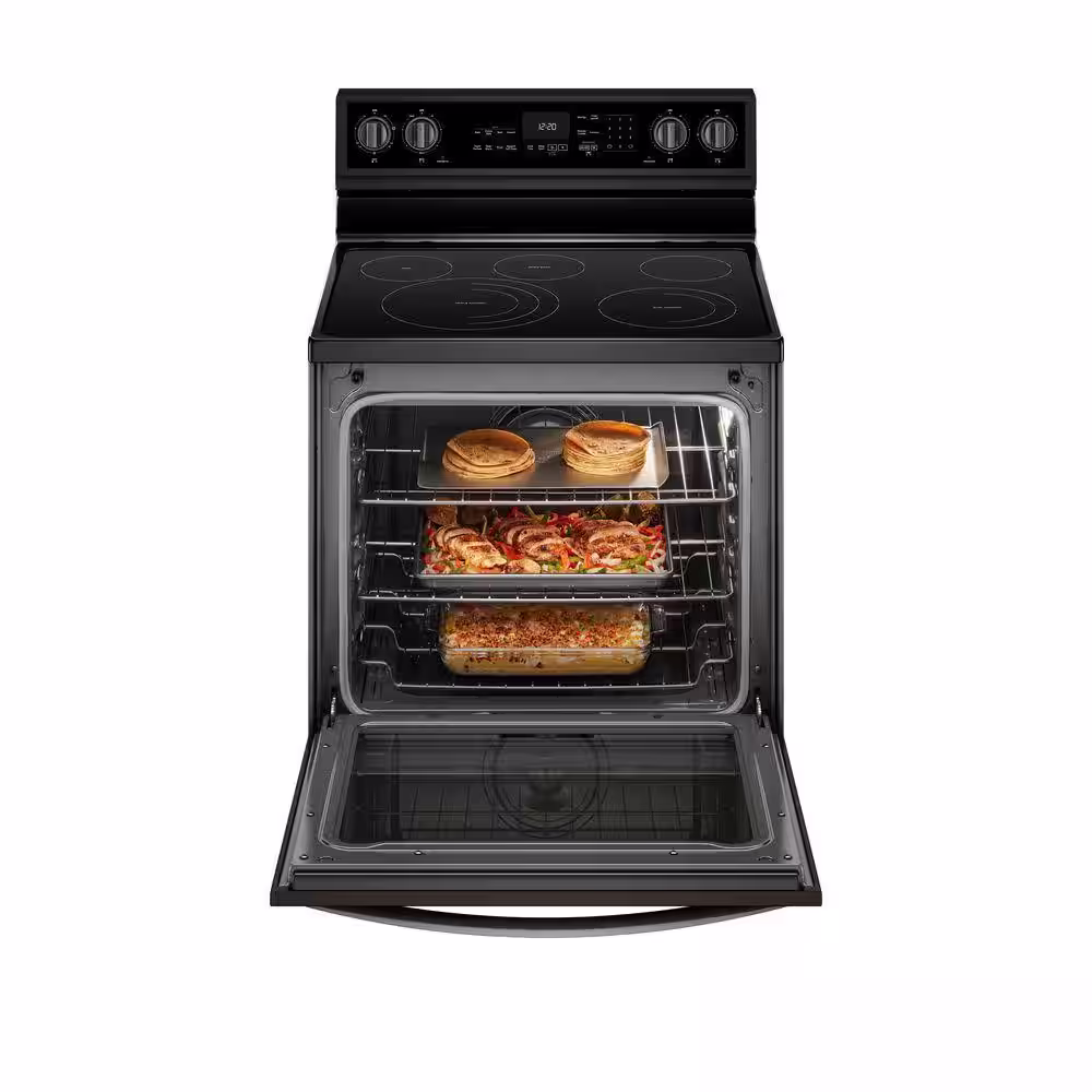 Whirlpool 6.4 cu. ft. Smart Electric Range with Air Fry With Connection in Fingerprint Resistant Black Stainless