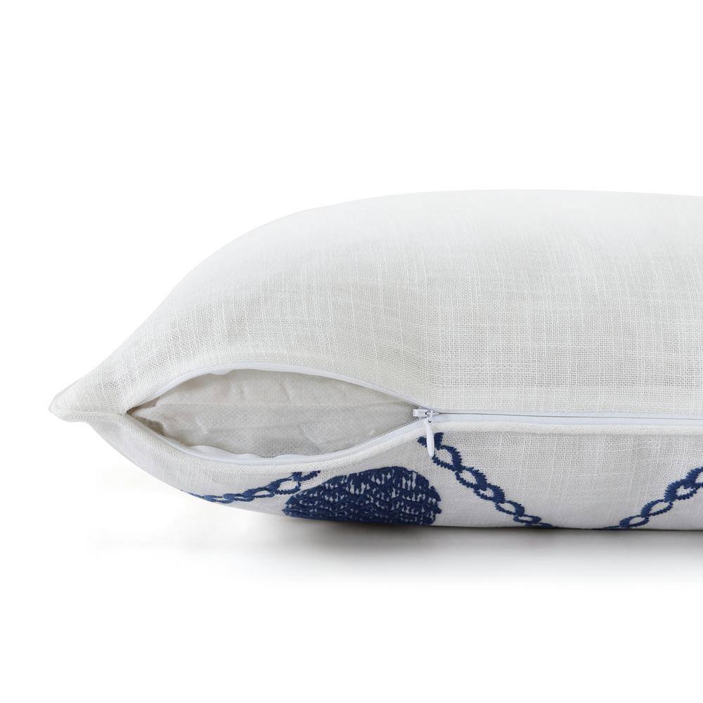 Tommy Bahama Pineapple Resort Embroidered Blue Plush 20X20 Decorative Pillow