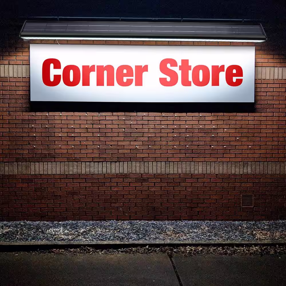 BEYOND LED TECHNOLOGY Solar 20-Watt 2000 Lumens 5000K Black Sign Triangle LED Spotlight