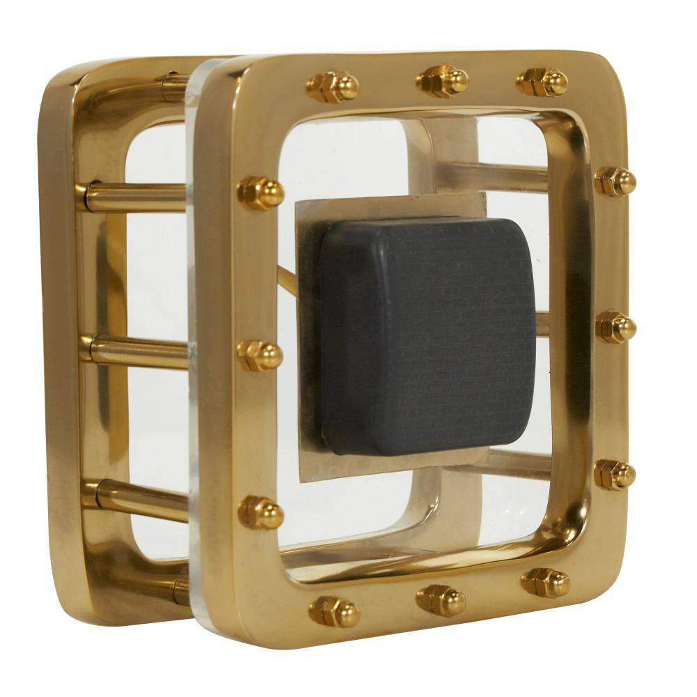 Litton Lane Gold Aluminum Geometric Floating Clock