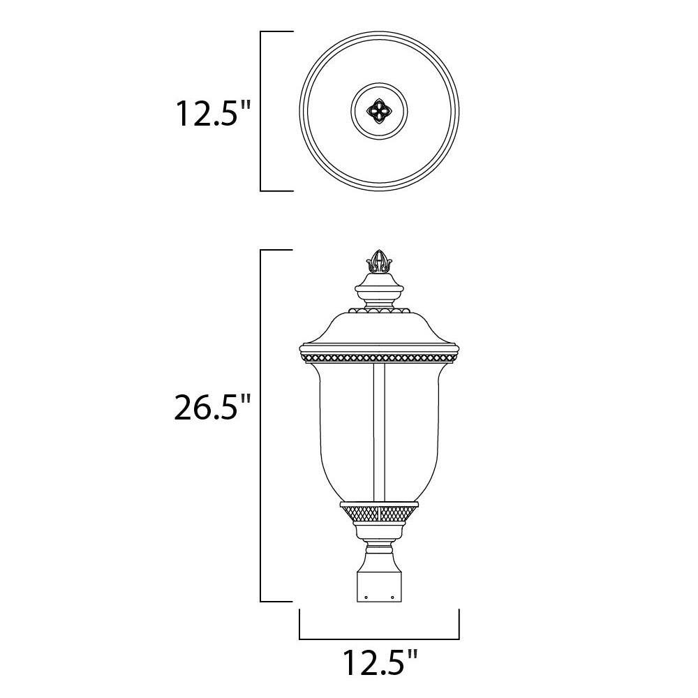 Maxim Lighting Carriage House 12.5 in. Wide 1-Light Outdoor Oriental Bronze Post Light