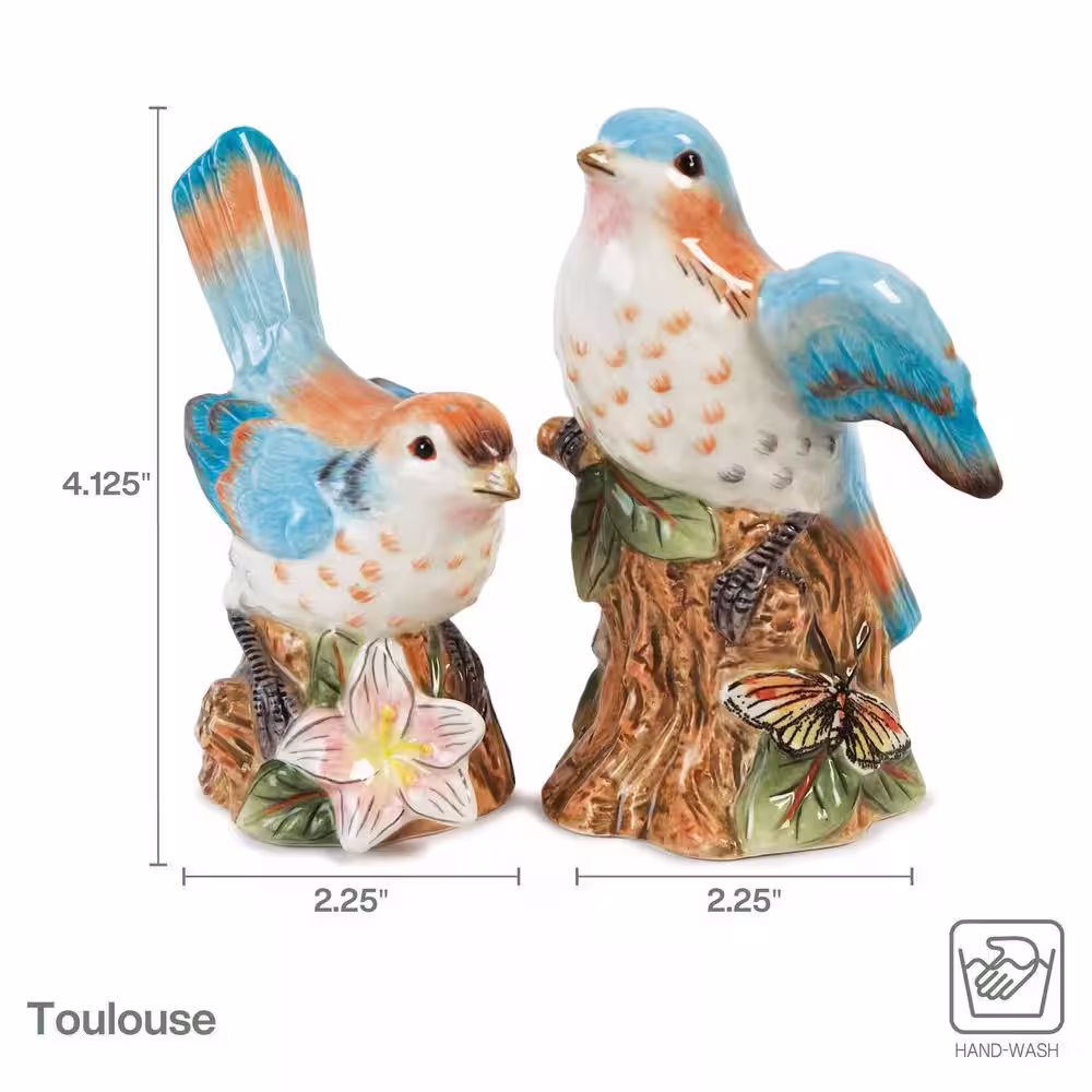 FITZ and FLOYD Toulouse Blue Salt and Pepper Shaker Set