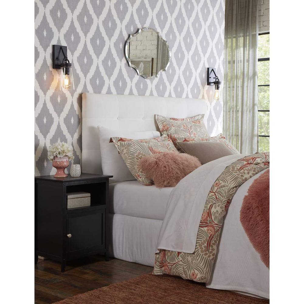 Progress Lighting Stockbrace 1-Light Matte Black Clear Glass Modern Wall Light