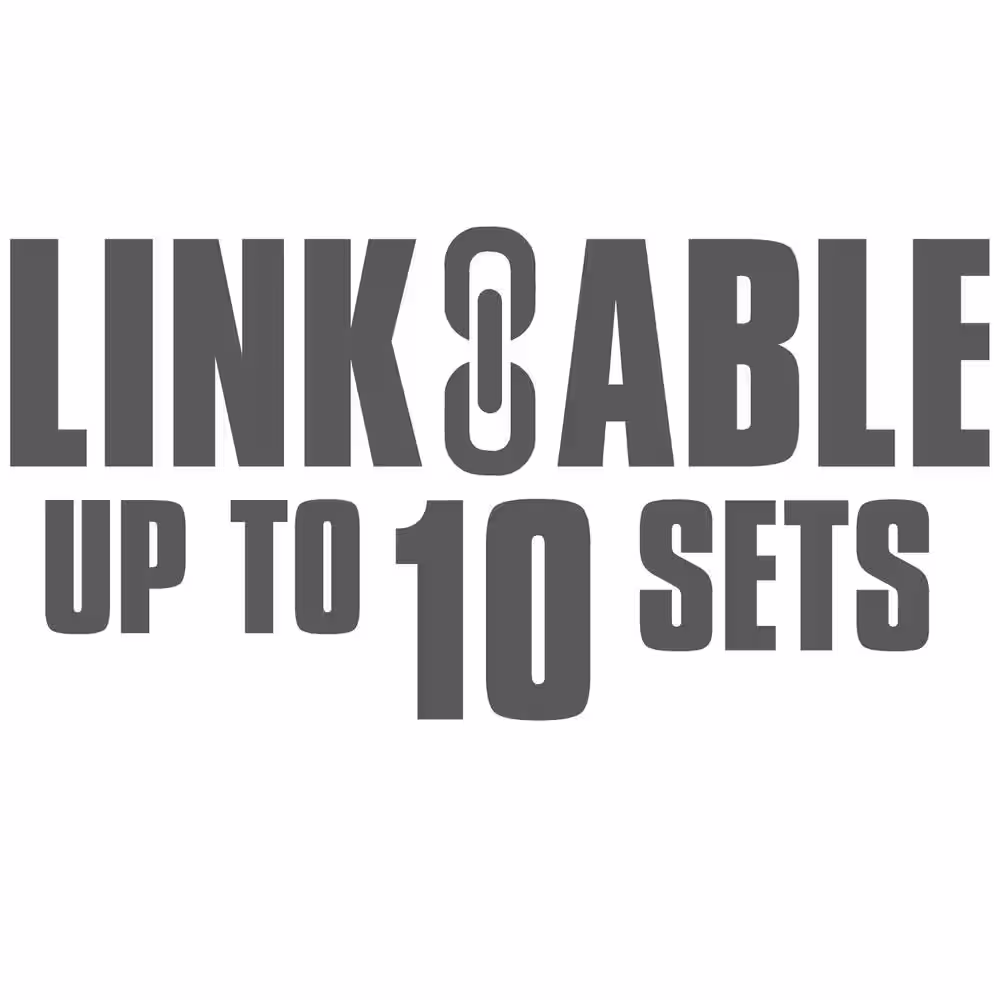 PowerSmith 50 ft. 5,000 Lumen 40W Integrated Weatherproof 5-Head Linkable Jobsite String LED Work Light with Metal cage and Hook